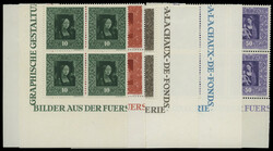 Gemälde 1949, kpl. Serie in postfrischen Pracht-4er-Blocks aus der ...